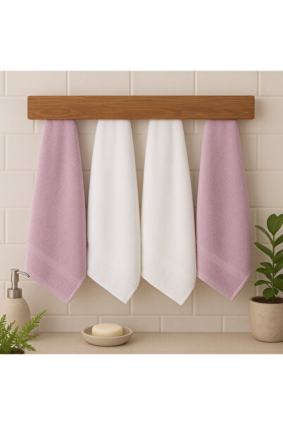 Altınbaşak Home Collection 4-Piece Bath Towel Set – Cotton and Soft Textured, Absorbent Fabric