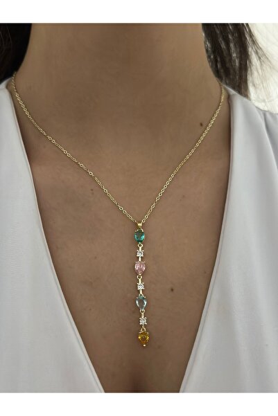 MyladyAccessoriess Renkli Baget Taş Detay Premium Kolye