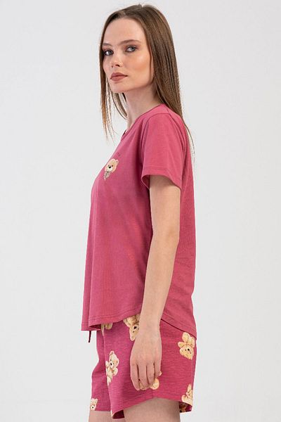 VİENETTA Cotton Women's Short Sleeve Shorts Pajamas Set, 409083