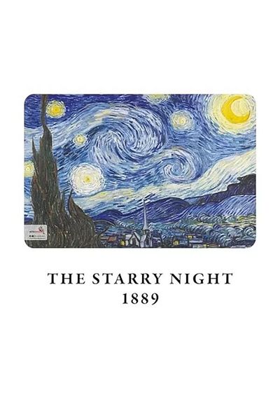 Mu Art Ahşap Retronote the Starry Night, Van Gogh 1889, A4 Notebook I, Unlined, Total 64 Pages, Wire Stitching, Flexible