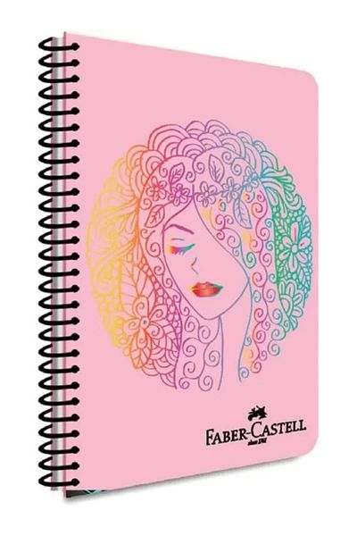 Mu Art Ahşap Faber-Castell Face Design Spiral Notebook, A4, 120 Sheets, 70g Paper, Lined, Durable Cover