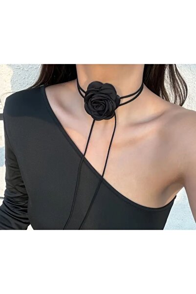 ELOSHE HOLA KADIN SİYAH CHOKER İPLİ KOLYE