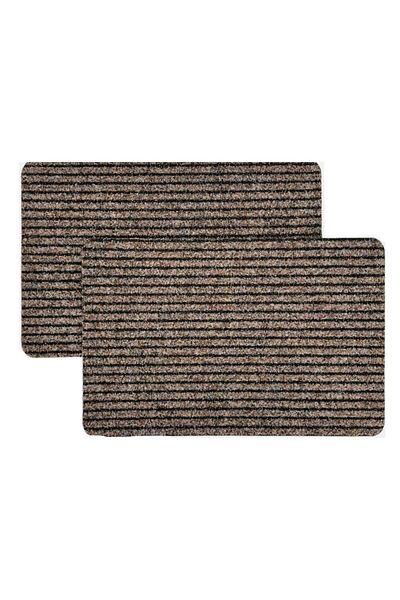 OPTIM DEKO Pachet 2 x Covoraș intrare, mochetă și cauciuc, antiderapant, 32M1 60x40 cm