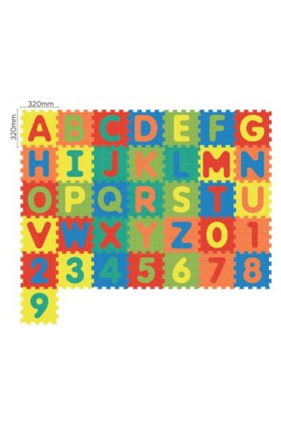 LUDIRO Children's Puzzle Mat with Removable Numbers and Letters A-Z, Safe EVA Foam, 36 Pieces 32x32 Cm