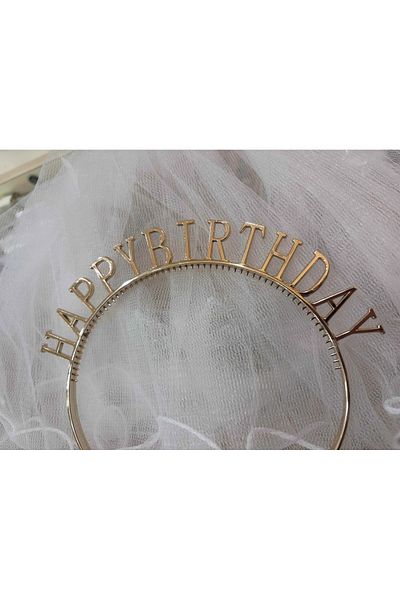 Deniz Party Store Rose Gold Plastic Happy Birthday Crown Birthday Crown 1 Piece