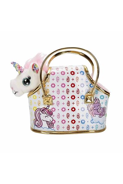 Enseb 10873 Cutekins Plush Unicorn Lou Lou with Carrying Bag