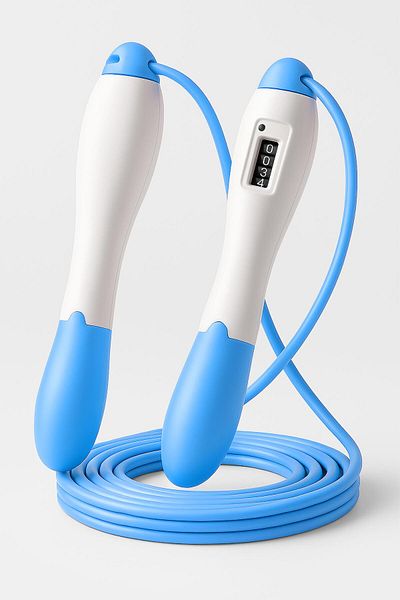 Telvesse Jump Rope Length Adjustable Mechanical Counter Adjustable Display Jump Rope Jump Rope Blue 5006