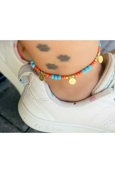 ACAR TAKI Pul Beaded Anklet 22+4 cm Acr5664