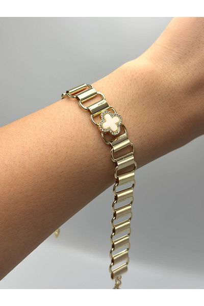 MyladyAccessoriess White Clover Detail Premium Bracelet