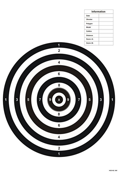 SİM Poligon Hedef Kağıdı kod 909 (20 Adet) 50x70cm Tabanca/Tüfek Atışı için P...