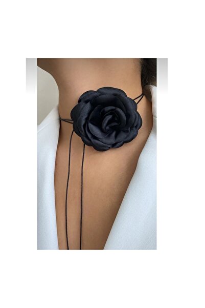 ELOSHE HOLA KADIN SİYAH CHOKER İPLİ KOLYE