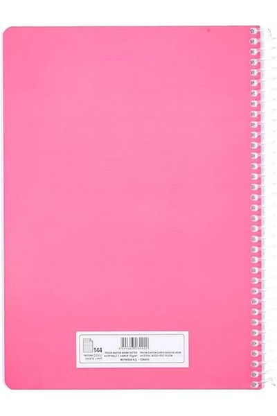 Mu Art Ahşap Pruva A4 Pet Spiral Cardboard Cover Notebook 144 Sheets - Striped - Fuchsia