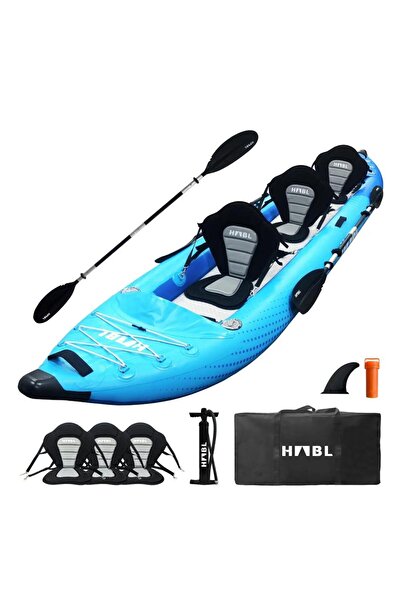 habl 3 Kişilik Şişme Kano | Şişme Kayak | Kürek, Pompa, Koltuk Dahil Set
