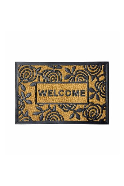 OPTIM DEKO Door mat, coconut fiber and rubber model Flower - 60x40 cm