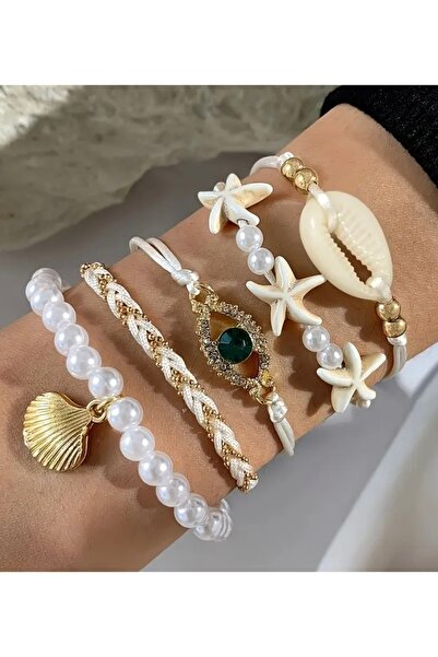 ELOSHE HOLA DENİZ KABUKLU BİLEKLİK SETİ 5'Lİ