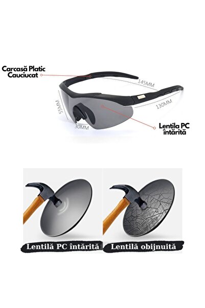 Hipolar Ochelari de soare polarizați tactici pentru luptă, UV 400, cu 3 lentile interschimbabile din policarbonat