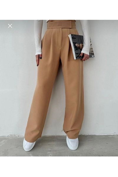 QUMRULİFE Velcro Loose Leg Plateau Pants