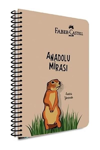 Mu Art Ahşap Caiet Faber-Castell Spiral, A4, 80 de coli, hârtie 70G, linie, model patrimoniul anatolian, 500 Micro