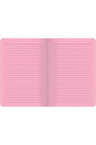 Mu Art Ahşap A5 80 Sheets Color Page Ruled Notebook, Pink