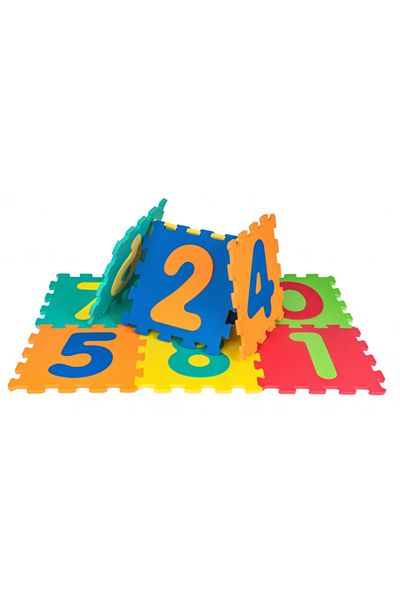 LUDIRO Children's Puzzle Mat with Removable Numbers 0-9, Safe EVA Foam, 10 Pieces 32x32 cm