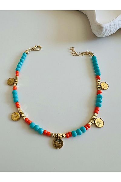 ACAR TAKI Pul Beaded Anklet 22+4 cm Acr5664