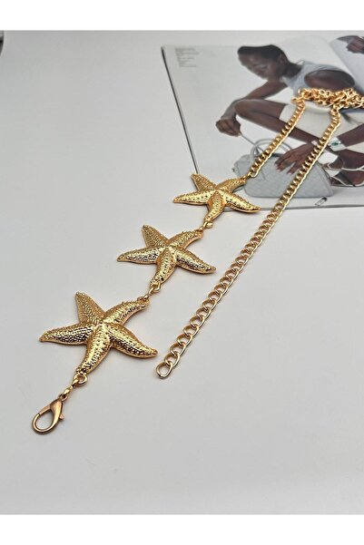 Desre Moda Curea cu lanț cu detaliu stea Curea pentru femei Curea pentru roch...
