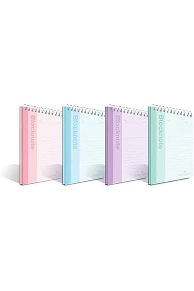Mu Art Ahşap Bloc de note Faber-Castell, A4, 80 de coli, linie, copertă de carton, piele spirală, hârtie 70G, culori vibrante
