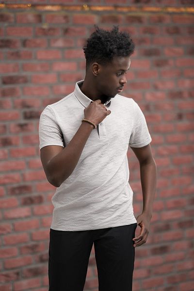 ADVANTE Tricou cu gât polo cu model Lycra cu croiala normală