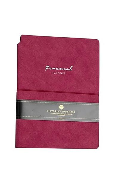 Mu Art Ahşap Kuka Vegan Leather Flexible Cover Elastic Planner Lined Notepad 15X21 cm (A5) Fuchsia