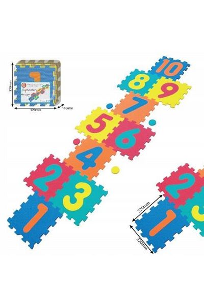 LUDIRO EVA Foam Puzzle Mat for Children, Set of 10 Educational Pieces with the Sotron Game, Multicolor