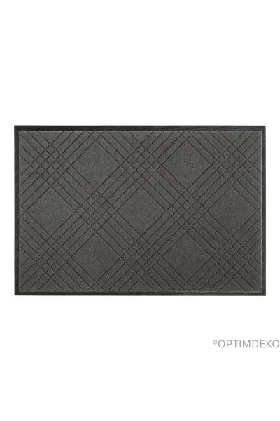 OPTIM DEKO Entrance Mat, Absorbent, Non-Slip, Modern Design, Gray