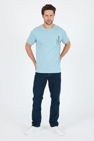 Rodi Men's Crew Neck Front Pocket Printed T-Shirt – 100% Cotton – Comfortable and Stylish Short Sleeve Men's T-Shirt 0025