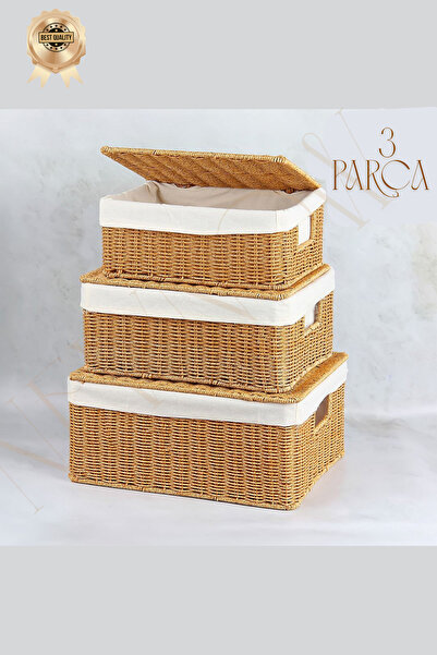 NEWNOW NaturalChic 3'lü Örme Organizer Set, Eviniz Düzenli, Tarzınız Tamam! 3...