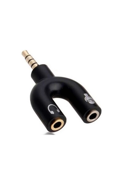 Genel Markalar Kulaklık Mikrofon Birleştirici Adaptör 3.5mm Ayırıcı Aparat