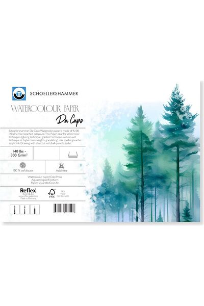Schoellershammer Postcard Watercolor Notebook Block 300 Gr. 10X15Cm. 10 Sheets