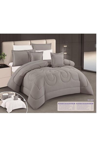 Moon King size, comfortable and soft, 6-piece double bed sheet set, two sides, checkered and plain, size 240x220 cm