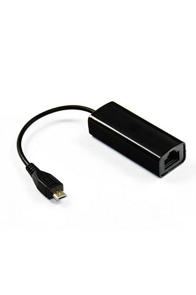 MicroConnect micro USB - RJ-45 Negru