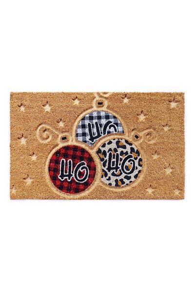 Optim Christmas Doormat, Coconut Fiber and Rubber, HO HO - 75x45 cm