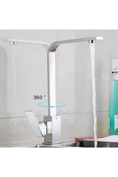 RENA DESIGN Chrome Square Body Sink Faucet New Model on Off Kitchen Faucet Brass Stainless Armature Guaranteed