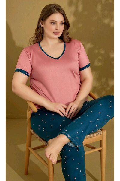 RAPAPA Women's Battal Plus Size Short Sleeve Pajamas Set 9511