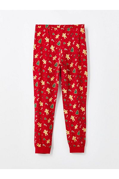 LC Waikiki LCW DREAM Elastic Waist Christmas Themed Women's Jogger Pajamas Bottom