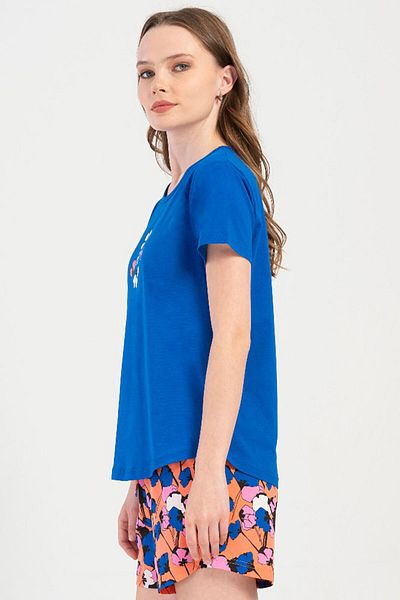 VİENETTA Cotton Women's Short Sleeve Shorts Pajamas Set, 408041