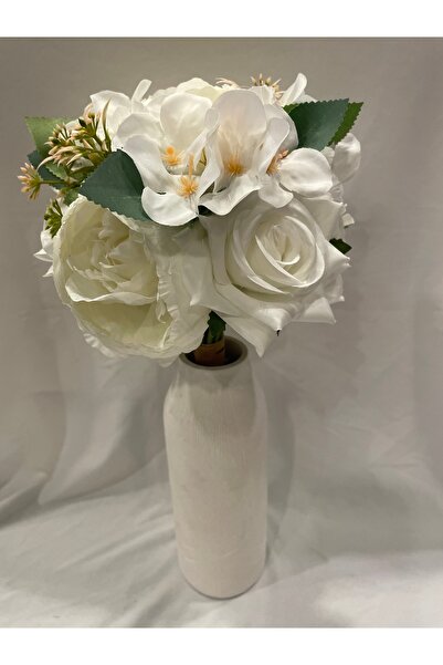 Ekol Çiçekçilik Şakayık Gül Aranjman Yapay Demet 13 Dallı