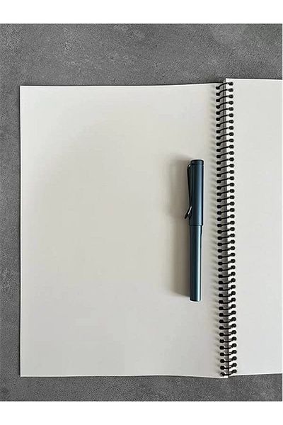 Mu Art Ahşap Unlined Spiral Notepad, A4 Size (21X29,7 cm), 60 Sheets, 90Gr. Ivory Paper