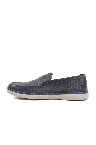 AYK'S Navy Blue Genuine Leather Men's Casual Shoes C330 m