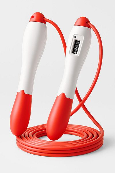Telvesse Jump Rope Length Adjustable Mechanical Counter Adjustable Display Jump Rope Jump Rope Red 5006