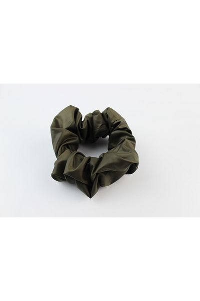İLKYAZ Leather Look Soft Fabric Rubber Buckle Bagel Buckle - Khaki