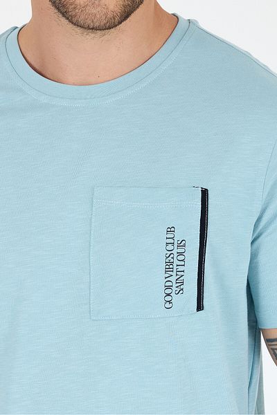 Rodi Men's Crew Neck Front Pocket Printed T-Shirt – 100% Cotton – Comfortable and Stylish Short Sleeve Men's T-Shirt 0025