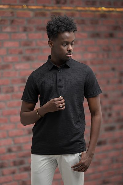 ADVANTE Tricou cu gât polo cu model Lycra cu croiala normală