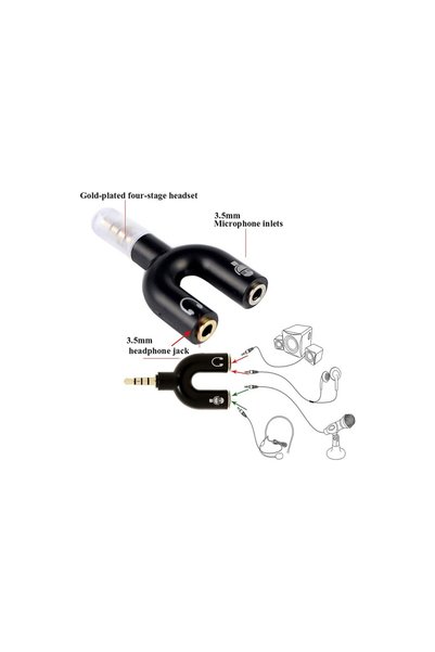 Hubstein Kulaklık Mikrofon Birleştirici Adaptör 3.5mm Ayırıcı Aparat